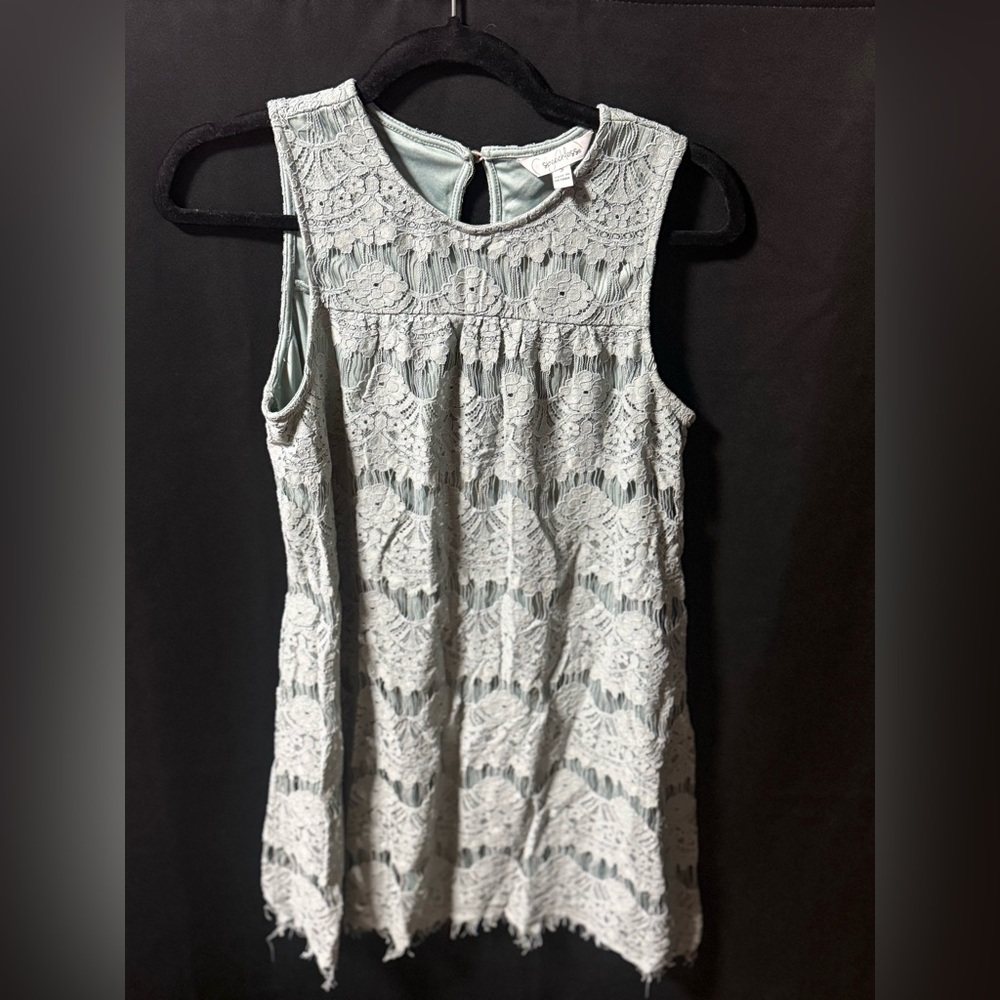 Speechless Sleeveless Lace Dress - Light Gray - Picture 1 of 2